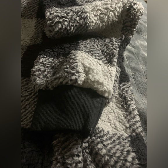 Womens Oversized Sherpa Jacket Fuzzy Fleece Jackets Zip Up Outerwear - Picture 8 of 10